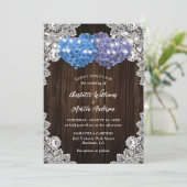 Rustic Purple and Blue Floral Wedding Invitation 招待状 (スタンド正面)