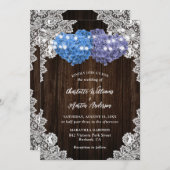 Rustic Purple and Blue Floral Wedding Invitation 招待状 (正面/裏面)