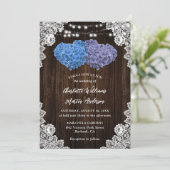 Rustic Purple and Blue Floral Wedding Invitation 招待状 (スタンド正面)