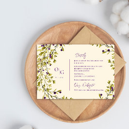 Rustic Purple Berry Greenery Wedding Details エンクロージャーカード