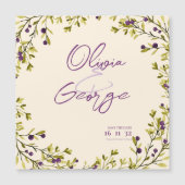 Rustic Purple Berry Greenery Wedding Save the Date (正面)