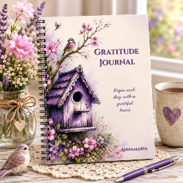 Rustic Purple Birdhouse 感謝ジャーナル |  ノートブック