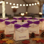 Rustic purple checkered favor boxes  フェイバーボックス