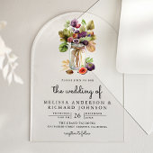 Rustic Purple Fig Mason Jar Wedding アクリル招待状