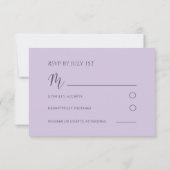 Rustic Purple Floral Watercolor Wedding RSVP (裏面)