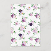 Rustic Purple Floral Wedding Details エンクロージャーカード (裏面)