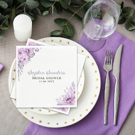 Rustic Purple Flower Bridal Shower Celebration スタンダードランチョンナプキン