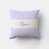 Rustic Purple Gingham Personalized Name クッション (裏面)