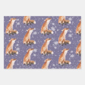 Rustic Purple Grape Elegant Snowy Winter Animals ラッピングペーパーシート (正面)