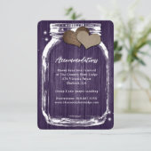 Rustic Purple Mason Jar Wood Accommodation Card エンクロージャーカード (スタンド正面)