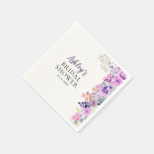 Rustic Purple Wildflowers Bridal Shower スタンダードカクテルナプキン (角)