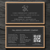 Rustic QR Code Carpenter Carpentry Services   名刺