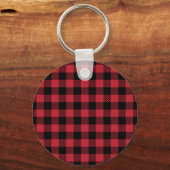 Rustic Red and Black Buffalo Plaid Flannel キーホルダー (裏面)