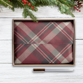Rustic Red and Green Tartan Plaid Christmas 薄葉紙
