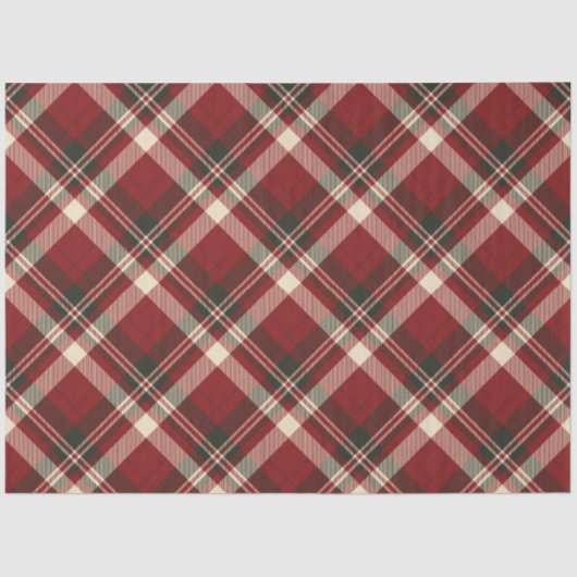 Rustic Red and Green Tartan Plaid Christmas 薄葉紙 (正面)