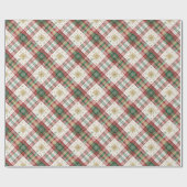 Rustic red and green watercolor greenery gift wrap ラッピングペーパー (フラット)