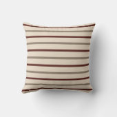 Rustic Red and Taupe Stripe Pillow クッション (裏面)