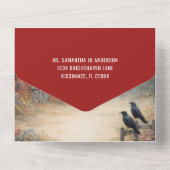 Rustic Red Barn, Crows, Farmstead Rural Wedding | オールインワン招待状 (裏面)