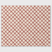 Rustic Red Beige Christmas Wrapping Paper ラッピングペーパー (フラット)