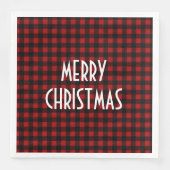 Rustic Red & Black Buffalo Plaid Merry Christmas (正面)