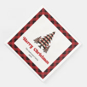 Rustic Red Black Plaid Christmas Napkin Custom (コーナー)