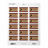 Rustic Red & Black Plaid Reindeer Christmas Custom ラベル (フルシート)