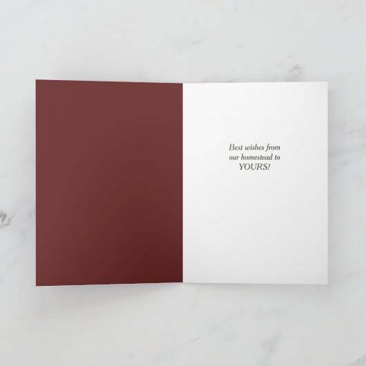 Rustic Red Christmas Barn and Wagon Holiday シーズンカード (内部)