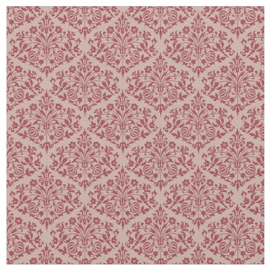 Rustic Red Damask ファブリック (クローズアップ)