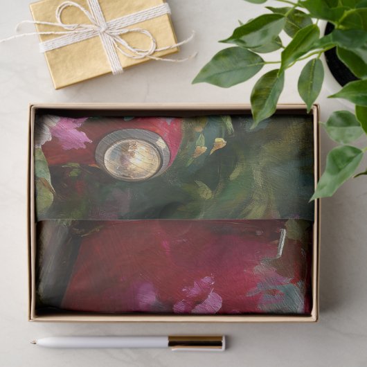 Rustic Red Floral Truck Decoupage 薄葉紙 (ギフト)