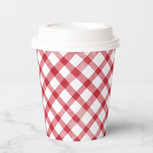 Rustic Red Gingham 紙コップ (正面)