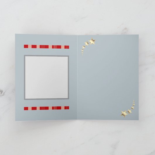 Rustic Red Gingham Christmas Card with Festive Bow カード (内部)