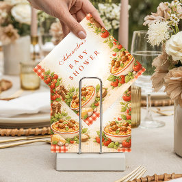 Rustic Red Gingham Little Meatball Baby Shower スタンダードカクテルナプキン