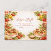 Rustic Red Gingham Little Meatball Diapper Raffle エンクロージャーカード (正面)