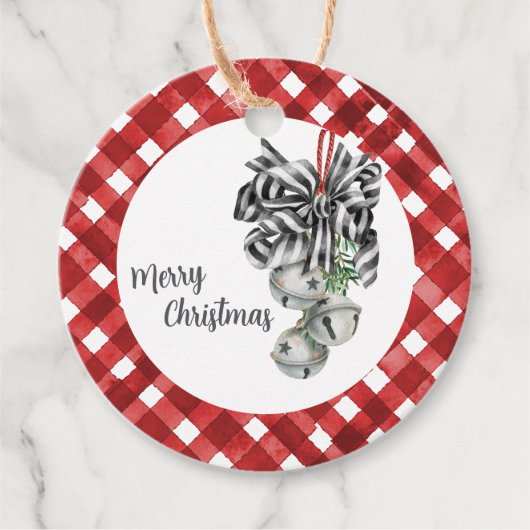 Rustic Red Gingham Noël フェイバータグ (正面)