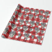 Rustic Red Gingham Noël ラッピングペーパー (アンロールド)