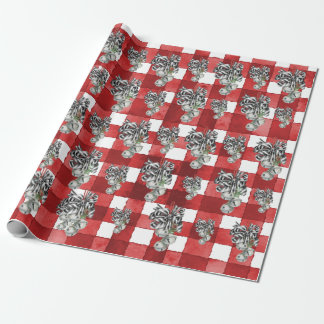 Rustic Red Gingham Noël ラッピングペーパー