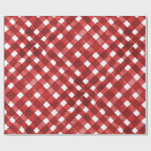 Rustic Red Gingham Noël ラッピングペーパー (フラット)