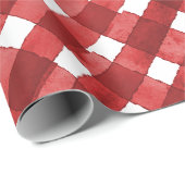 Rustic Red Gingham Noël ラッピングペーパー (ロールコーナー)