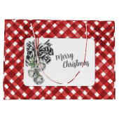 Rustic Red Gingham Noël ラージペーパーバッグ (裏面)