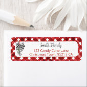 Rustic Red Gingham Noël Adress ラベル (インサイチュ)