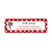 Rustic Red Gingham Noël Adress ラベル (正面)