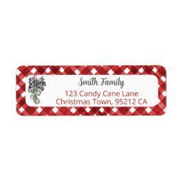 Rustic Red Gingham Noël Adress ラベル