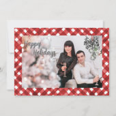 Rustic Red Gingham Noël Christmas Card シーズンカード (正面)