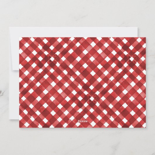 Rustic Red Gingham Noël Christmas Card シーズンカード (裏面)