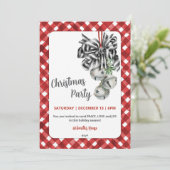 Rustic Red Gingham Noël Christmas Invitation 招待状 (スタンド正面)