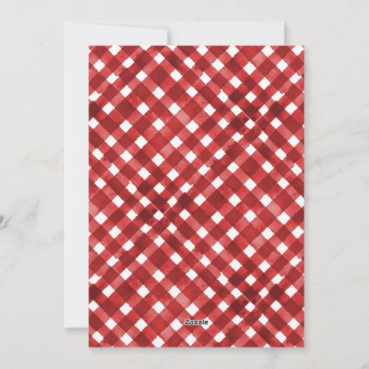 Rustic Red Gingham Noël Christmas Invitation 招待状 (裏面)
