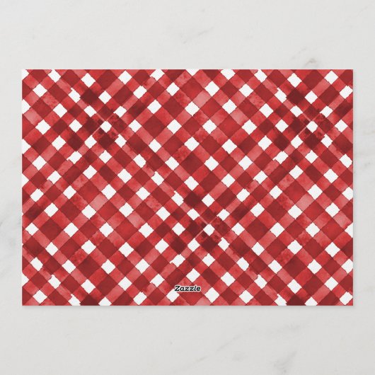 Rustic Red Gingham Noël Christmas Invitation 招待状 (裏面)