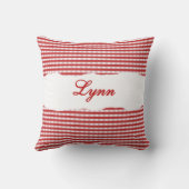 Rustic Red Gingham Personalized Name クッション (裏面)