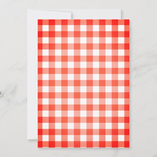 Rustic Red Gingham Plaid BBQ Baby Shower 招待状 (裏面)