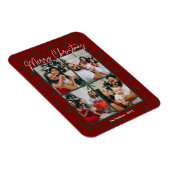 Rustic Red Green Christmas Photo Collage Card  マグネット (右側)